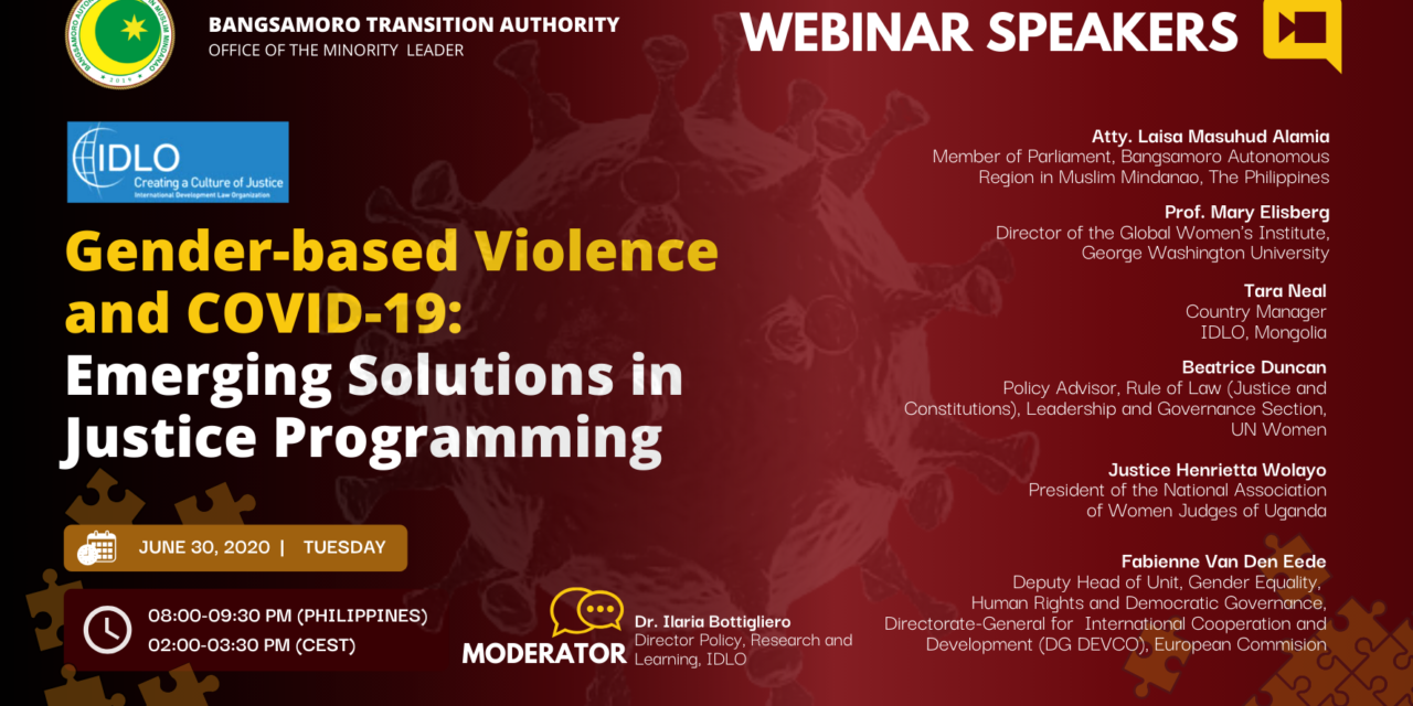 Gender-based Violence and COVID-19: Emerging Solutions in Justice Programming Webinar