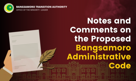 Notes on the Proposed Bangsamoro Administrative Code