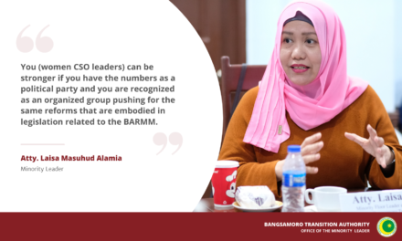 MP Alamia: Women in parliament essential to fair representation, gender equality in the Bangsamoro