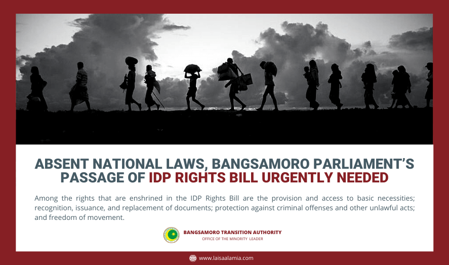 Absent national laws, Bangsamoro Parliament’s passage of IDP Rights Bill urgently needed