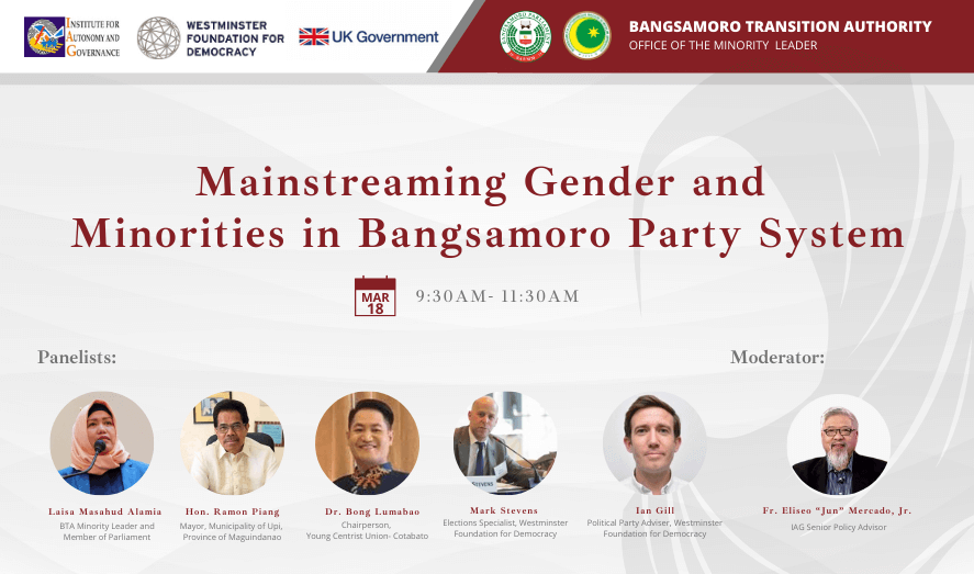 Mainstreaming Gender and Minorities in Bangsamoro Political Party System