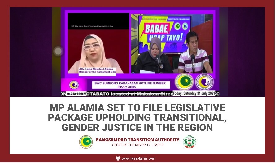 MP Alamia set to file legislative package upholding transitional, gender justice in the region