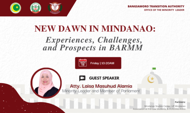 MP Alamia to speak in UP Mindanao forum on women’s political participation in the BARMM