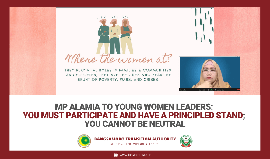 MP Alamia to young women leaders: You must participate and have a principled stand; you cannot be neutral