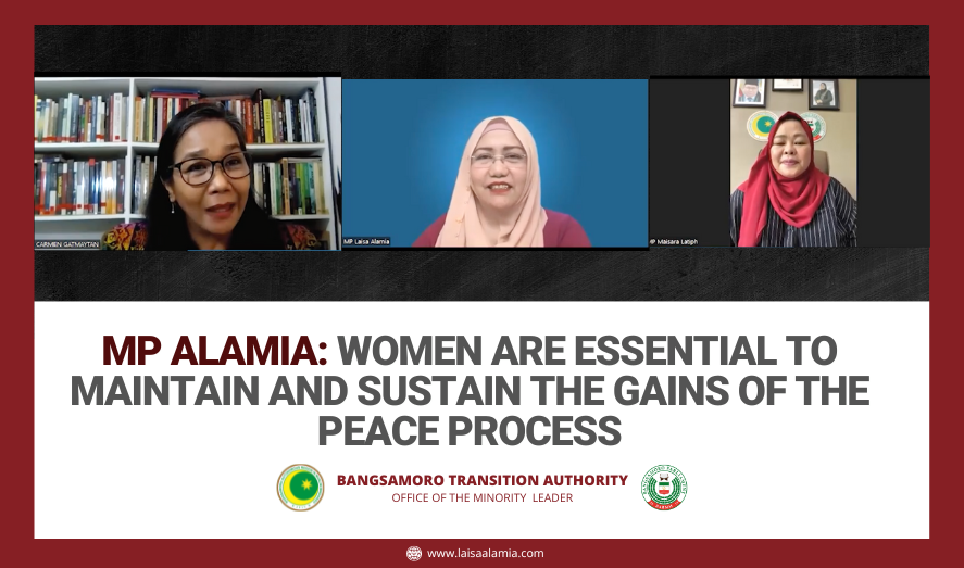  MP Alamia: Women are essential to maintain and sustain the gains of the peace process
