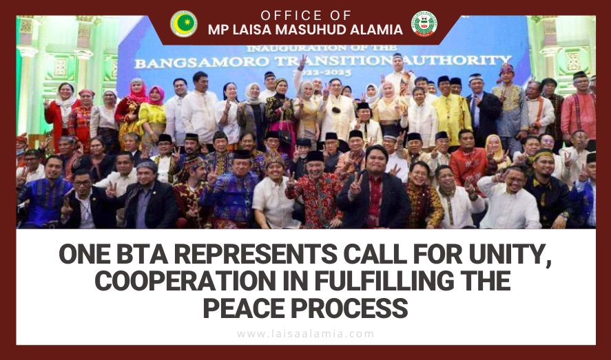 One BTA represents call for unity, cooperation in fulfilling the peace process